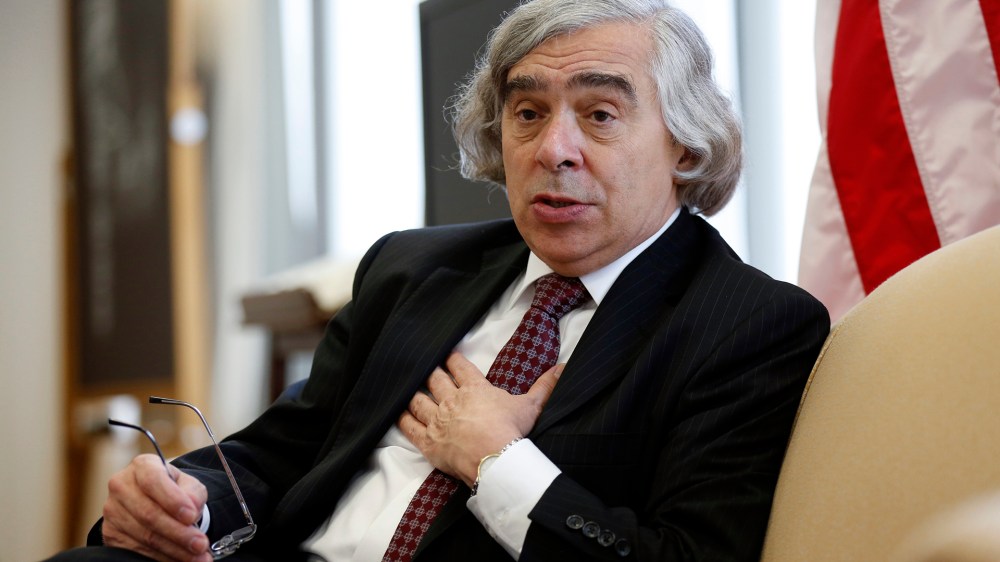 U.S. Energy Secretary Ernest Moniz speaks during an interview at his office at the Department of Energy in Washington July 18, 2013. (Photo by Kevin Lamarque/Reuters)