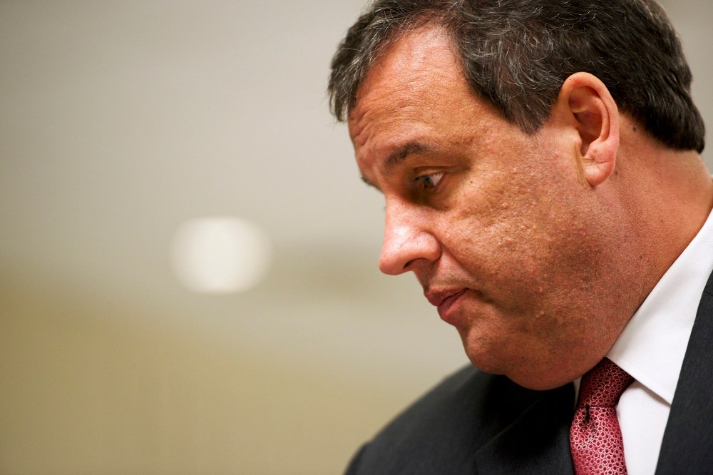 Chris Christie meets students at Dudley Family School in Camden, New Jersey, Jan. 23, 2014.