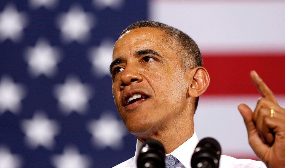 President Barack Obama talks at an event, Jan. 30, 2014, in Waukesha, Wis.