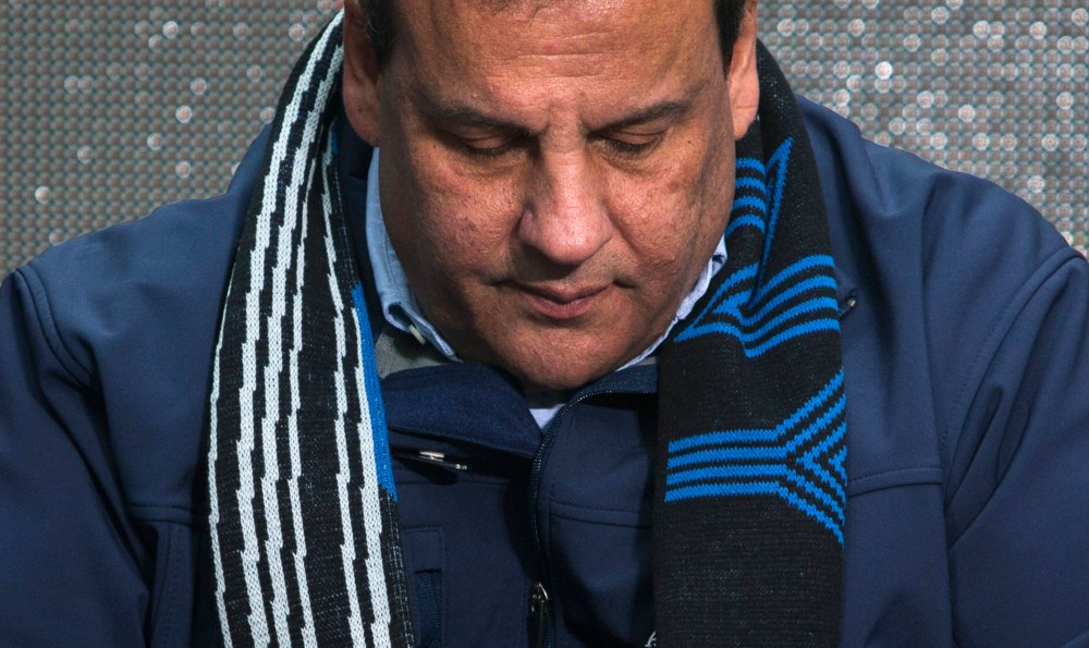 New Jersey Governor Chris Christie during a Super Bowl event, Feb. 1, 2013 in Times Square, New York, N.Y.