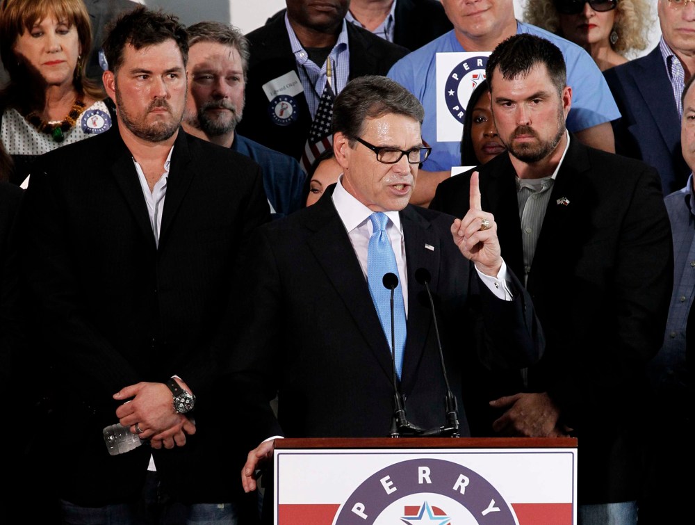 Republican presidential candidate and former Texas Governor Rick Perry formally announces his candidacy for the 2016 Republican nomination for president at an event in Addison, Texas, June 4, 2015. (Photo by Mike Stone/Reuters)