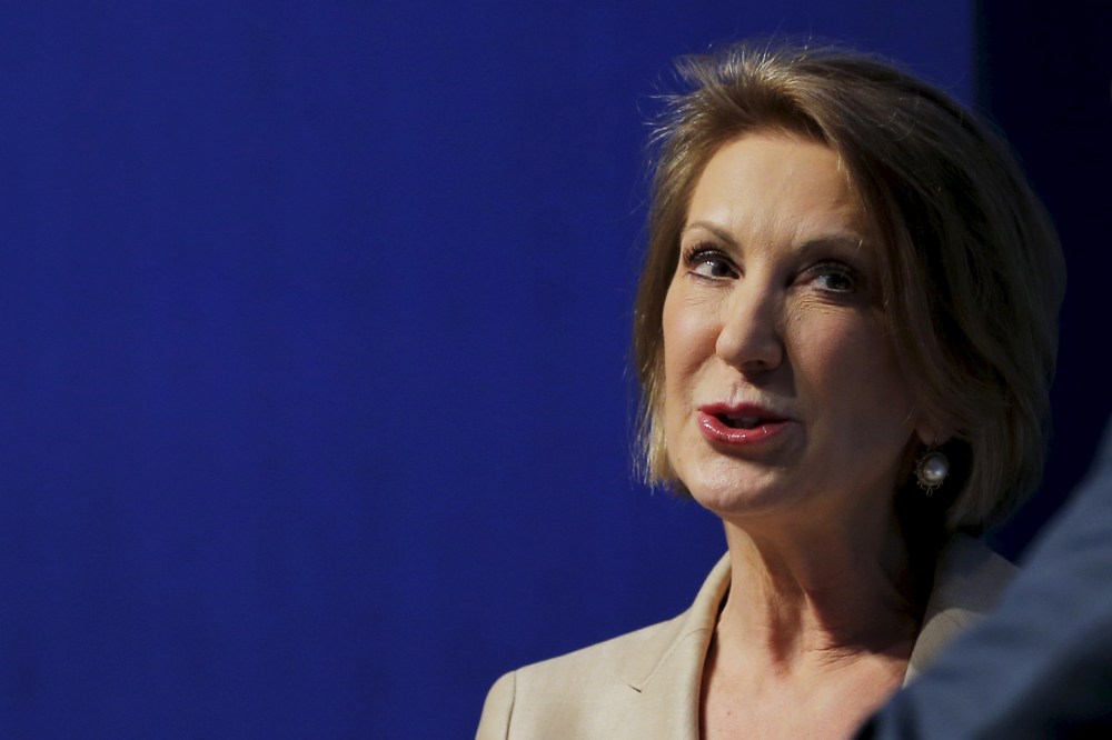 Republican presidential candidate Carly Fiorina speaks at the Sirius XM presidential candidate forum during the Republican National Committee (RNC) summer meeting in Cleveland, Ohio on Aug. 5, 2015. (Photo by Brian Snyder/Reuters)