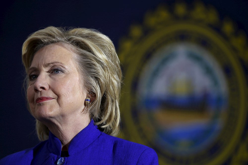 U.S. Democratic presidential candidate Hillary Clinton listens to a question from the audience during a community forum in Keene, N.H. (Photo by Brian Snyder/Reuters).