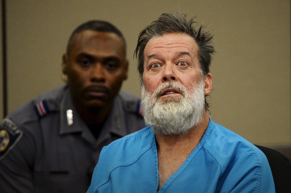 Shooting suspect Robert Lewis Dear, 57, attends his hearing to face 179 counts of various criminal charges at an El Paso County court in Colorado Springs, Colo., Dec. 9, 2015. (Photo by Andy Cross/The Denver Post/Pool/Reuters)