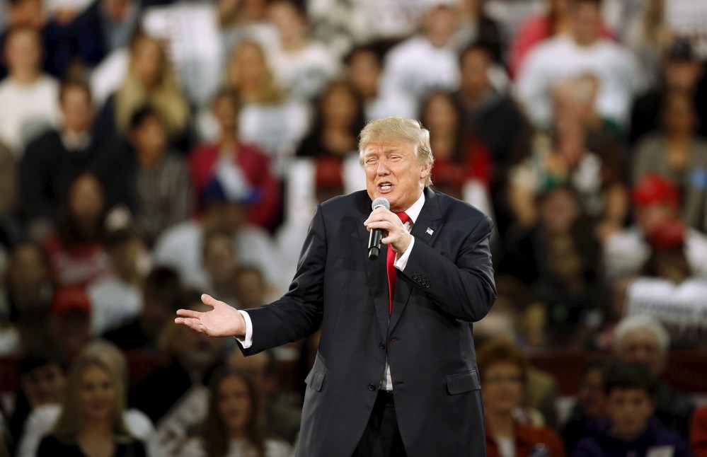 U.S. Republican presidential candidate Donald Trump speaks at a campaign rally at the Iowa State Fairgrounds in Des Moines, Ia., Dec. 11, 2015. (Photo by Scott Morgan/Reuters)