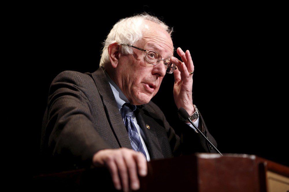 Democratic U.S. presidential candidate Senator Bernie Sanders speaks during a campaign event at Wartburg College in Waverly, Iowa, Jan. 8, 2016. (Photo by Scott Morgan/Reuters)