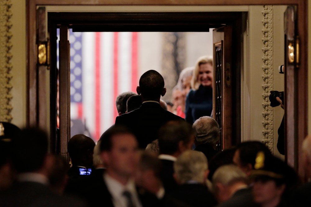 U.S. President Barack Obama enters the chamber of the U.S. House of Representatives to deliver his final State of the Union address to a joint session of Congress in Washington, Jan. 12, 2016. (Photo by Joshua Roberts/Reuters)