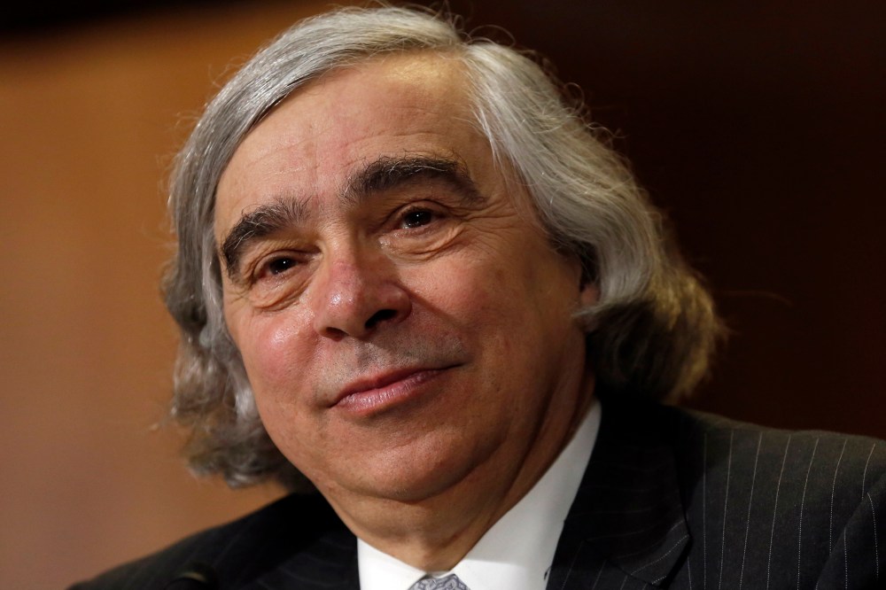 Ernest Moniz testifies before a Senate Energy & Natural Resources Committee hearing on his nomination to be energy secretary on Capitol Hill in Washington April 9, 2013.