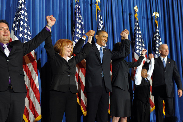 Celebrating the passage of the Affordable Care Act on March 23, 2010.