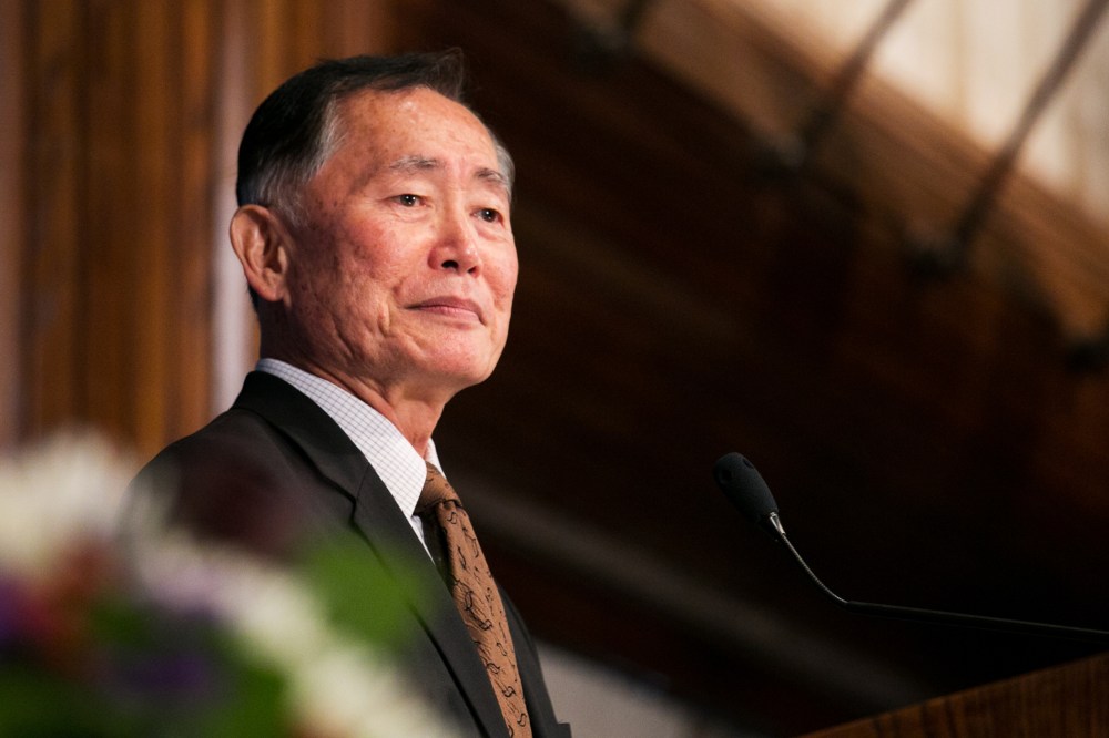 George Takei speaking at the National Press Club on Oct. 18, 2013 in Wash., DC. (Photo by Alyson Fligg/Sipa)