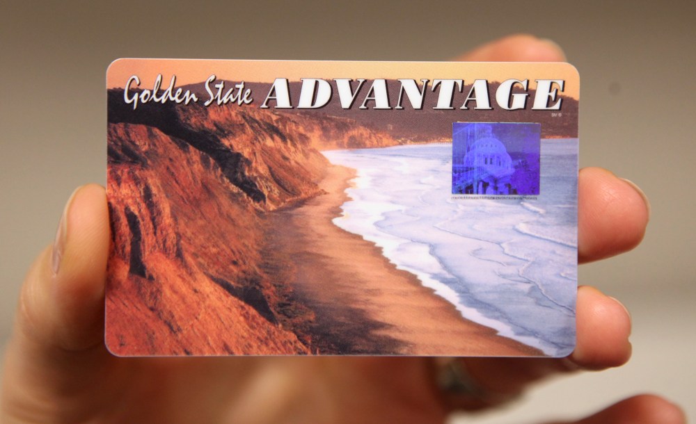 An Electronic benefit Transfer card, food stamp recipients use to purchase food, is seen at the Sacramento County Economic Development Department in Sacramento, Calif., Thursday, Feb. 4, 2010. Currently food stamp recipients who would like to shop at...