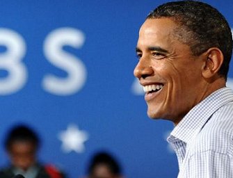 Obama appears to have good reason to smile.