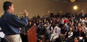 Santorum's recent speech at an "indoctrination mill."