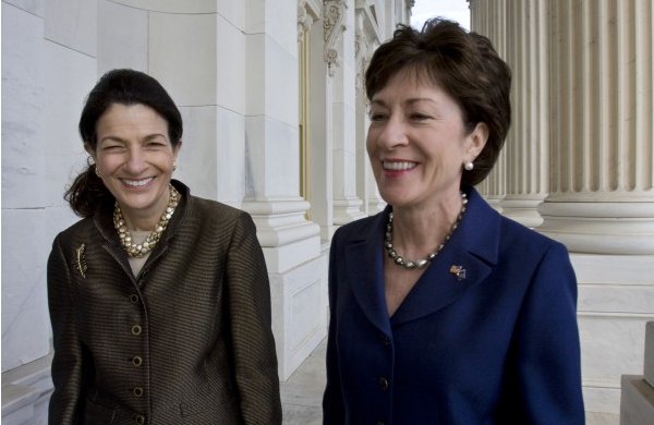 Snowe, Collins break ranks on contraception coverage.