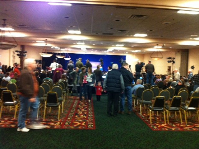 They had to open up another part of the hall, so now they can fit closer to 400.