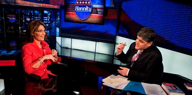 This photo provided by Fox News Channel shows Sean Hannity interviewing former Alaska Gov. Sarah Palin in New York, Wednesday, Nov. 18, 2009. The interview will be broadcast Wednesday night on the Fox news Channel's "Hannity."
