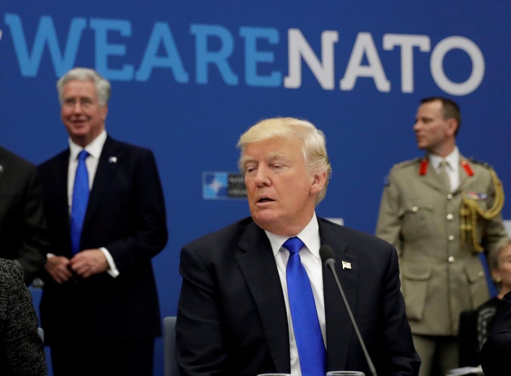 Image: FILE PHOTO: U.S. President Donald Trump attends a working dinner meeting at the NATO headquarters in Brussels