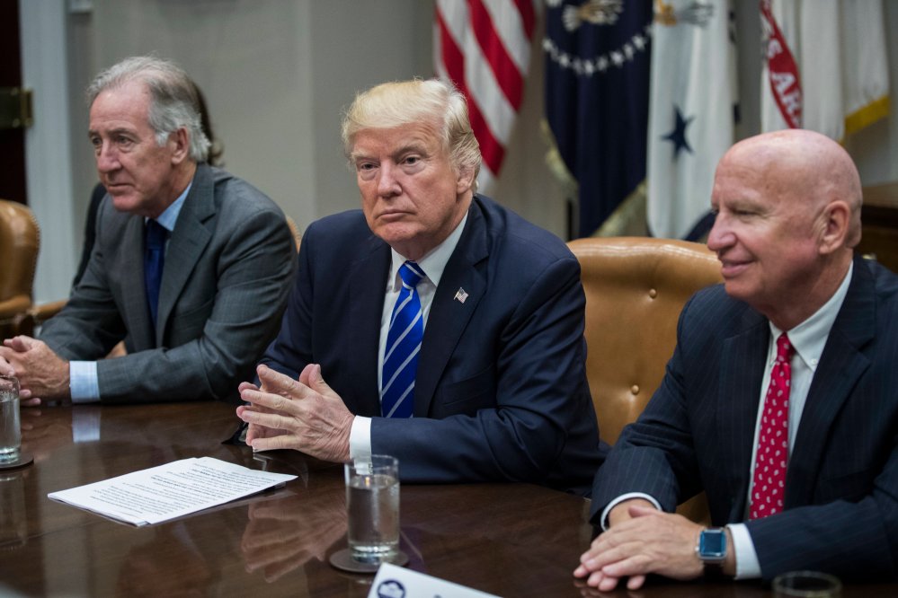 Image: US President Donald J. Trump meets with members of the House Ways and Means Committee
