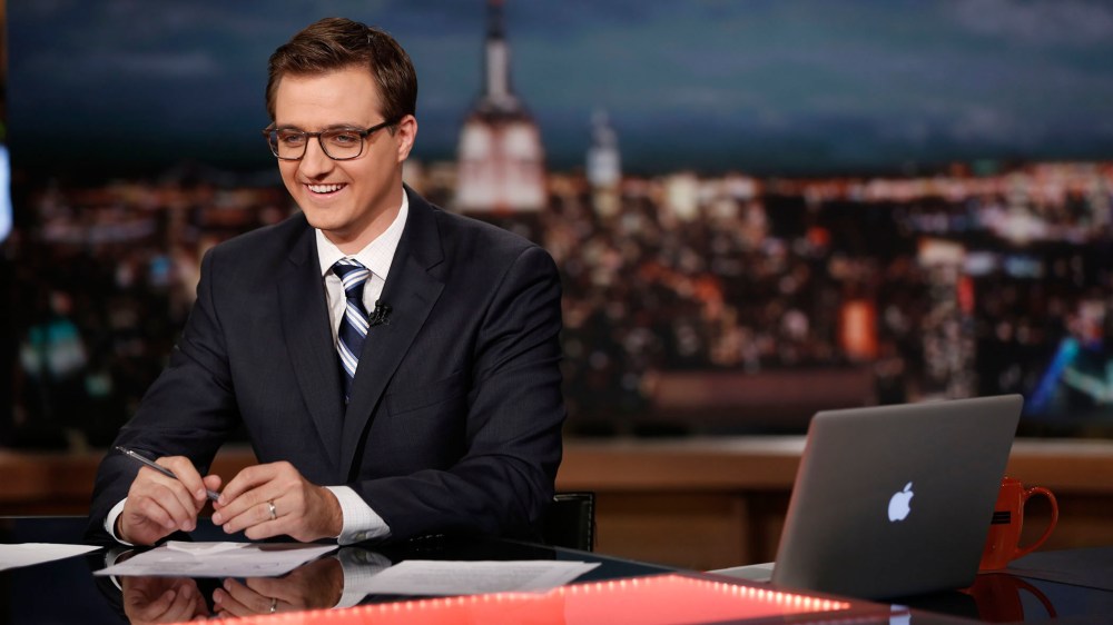 Chris Hayes on set.