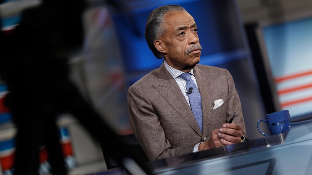 Al Sharpton on set.