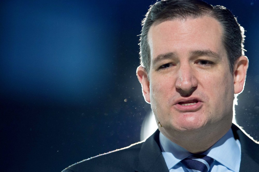 Sen. Ted Cruz (R-TX) delivers remarks announcing his candidacy for the Republican nomination to run for US president March 23, 2015, inside the Vine Center at Liberty University, in Lynchburg, Va. (Photo by Paul J. Richards/AFP/Getty)
