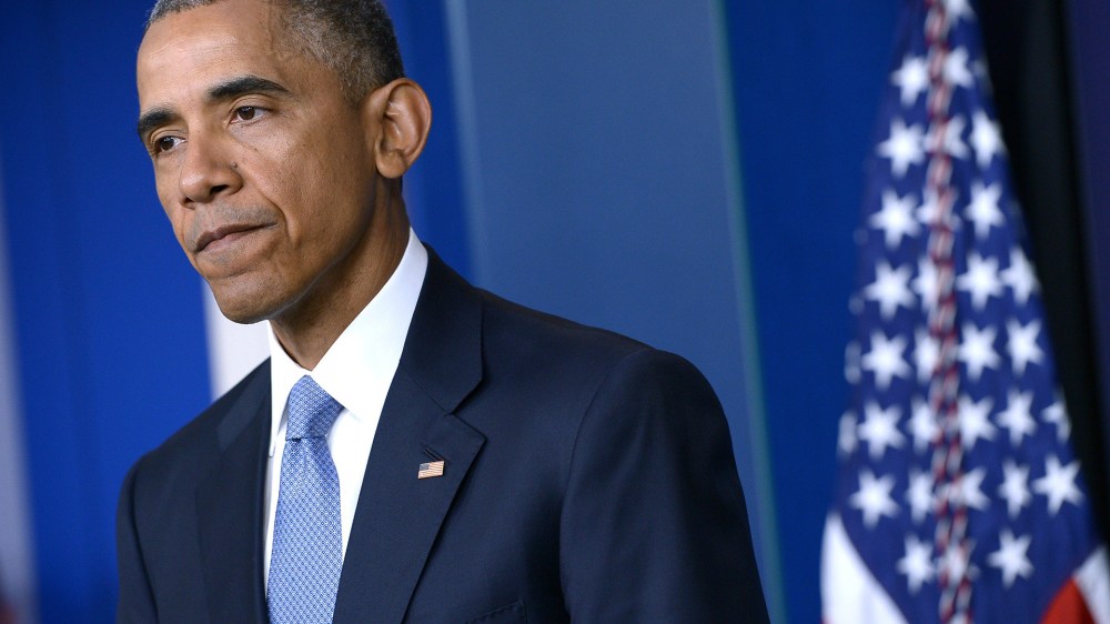 US President Barack Obama speaks during a press conference in the Brady Briefing Room of the White House on April 23, 2015 in Washington, DC. (Photo by Mandel Ngan/AFP/Getty)
