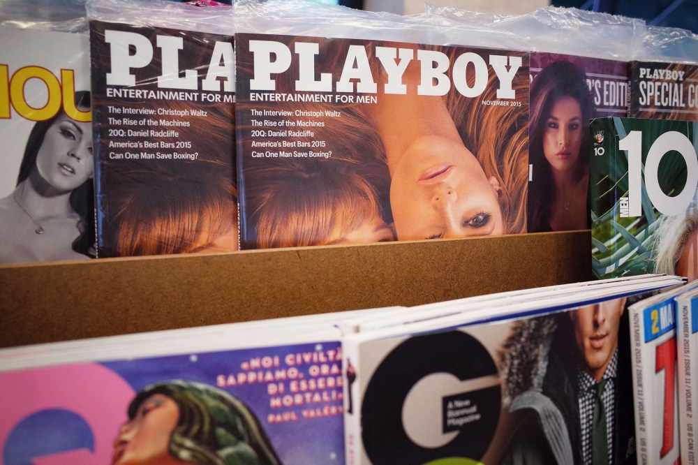 November 2015 issues of Playboy magazine are seen on the shelf of a bookstore in Bethesda, Md., on Oct. 13, 2015. (Photo by Mandel Ngan/AFP/Getty)