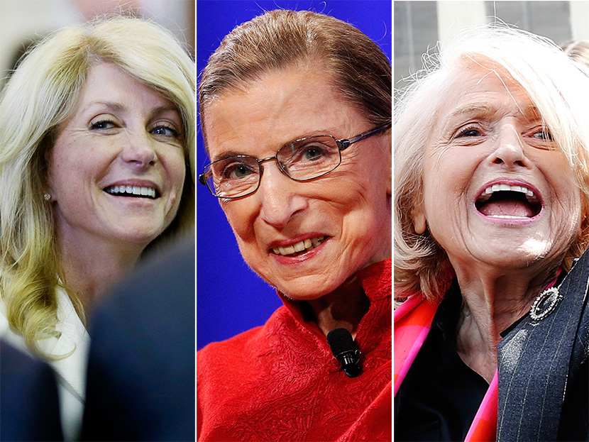 Wendy Davis, Ruth Bader Ginsburg and Edith Windsor (Photos by Eric Gay/AP [Davis], Mario Anzuoni/Reuters [Ginsburg], Jonathan Ernst/Reuters [Windsor])