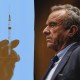 RFK Jr at a hearing; a inverted gloved hand holding a vaccination syringe.