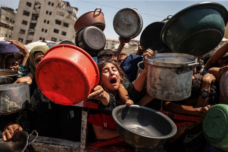 Food distributed to Palestinians struggling with hunger in Gaza