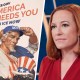 A split composite of a Department of Homeland Security photo and Jen Psaki.