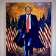 A painting of Donald Trump hung on a wall in the White House.