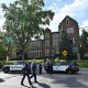 Police and first responders work at the scene of a shooting near Annunciation Church and Catholic School in Minneapolis, Minneosta, on August 27, 2025.