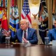 President Trump meets with cabinet at The White House.