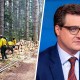 A split composite of the Bear Gulch fire and Chris Hayes.