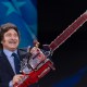 Javier Milei holding a chainsaw