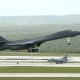 A B-1B Lancer taking off.
