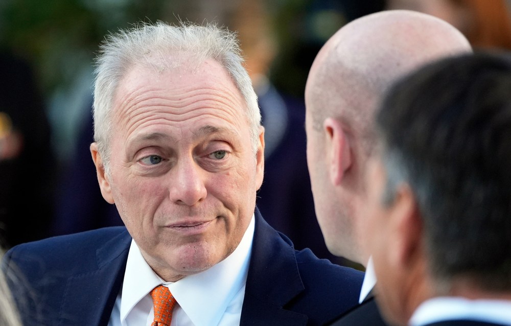 House Majority Leader Steve Scalise in the Rose Garden of the White House.