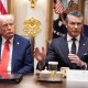 Defense Secretary Pete Hegseth and President Donald Trump.
