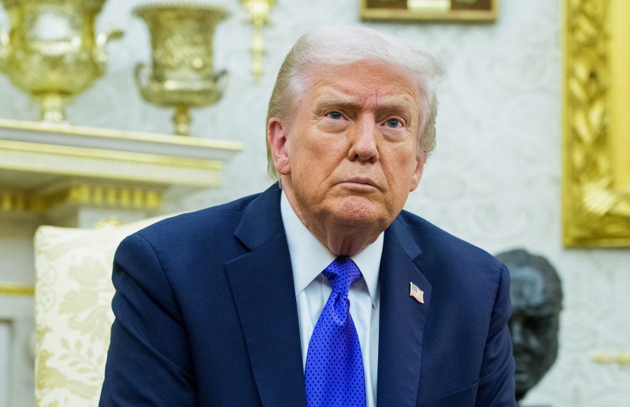 US President Donald Trump in the Oval Office.