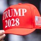 A "TRUMP 2028" hat.