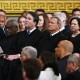 Supreme Court Justice Samuel Alito, Supreme Court Justice Clarence Thomas, Supreme Court Justice Brett Kavanaugh, Supreme Court Justice Amy Coney Barrett, Supreme Court Chief Justice John Roberts, Supreme Court Justice Elena Kagan, and Supreme Court Justice Sonia Sotomayor.
