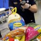 A cashier scans a turkey at a Walmart in Burbank, C.A.