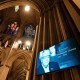 A memoriam sign at the Washington National Cathedral prior to the funeral service of late former US Vice President Dick Cheney.
