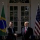 Donald Trump and Jair Bolsonaro during a news conference at the White House.