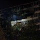 A residential mid-rise is damaged during Russia's combined air attack in Kyiv, Ukraine.