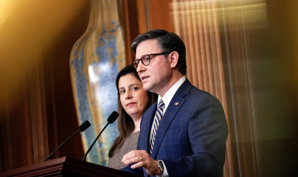 Rep. Elise Stefanik and Speaker Mike Johnson.