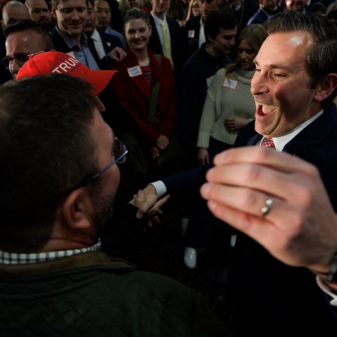 Rep. elect Matt Van Epps greets supporters after delivering a victory speech at Millennium Hotel Maxwell House Nashville on Dec. 2, 2025. in Nashville, TN.