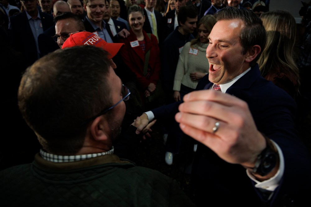 Rep. elect Matt Van Epps greets supporters after delivering a victory speech at Millennium Hotel Maxwell House Nashville on Dec. 2, 2025. in Nashville, TN.