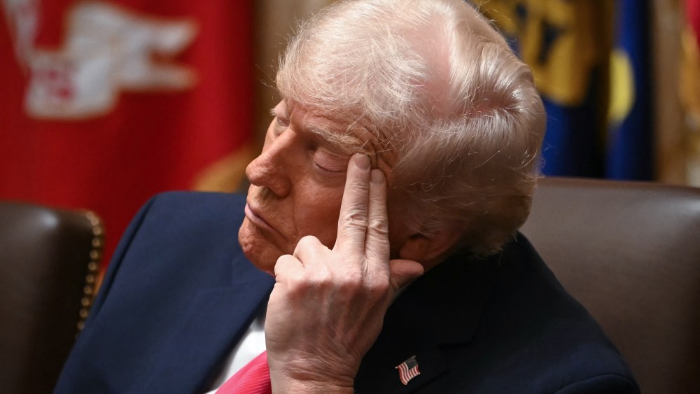 President Donald Trump looks on during a Cabinet meeting in the White House on Dec. 2, 2025.